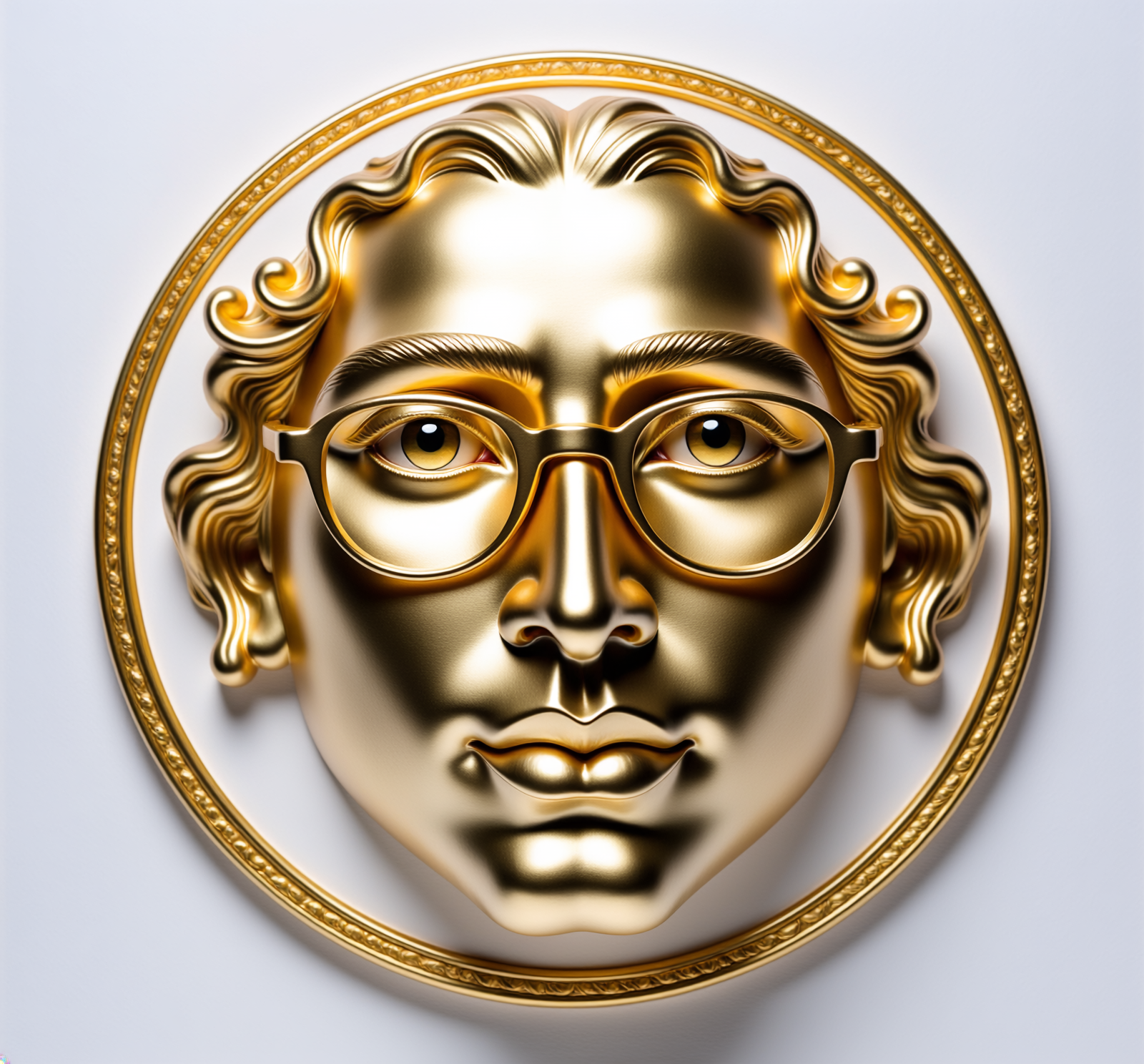 Firefly_baroque sculpture of THE FACE, with glasses, caustic light pa 634131